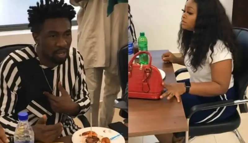 bbnaija leave tega and face me boma dares critics while sharing a meal with her video.jpg