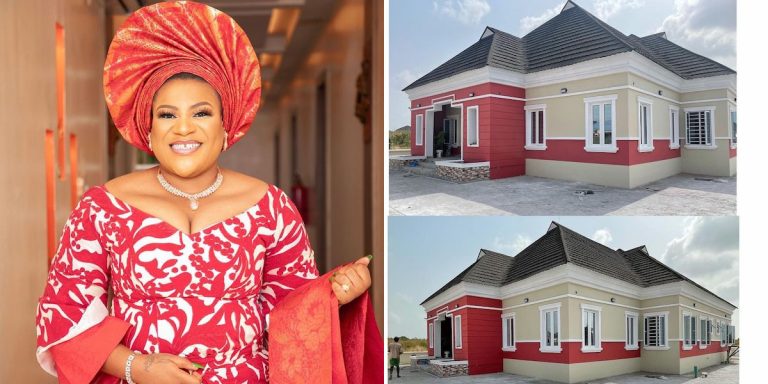 congratulation pours as nkechi blessing shows off her multi million naira house 768x384