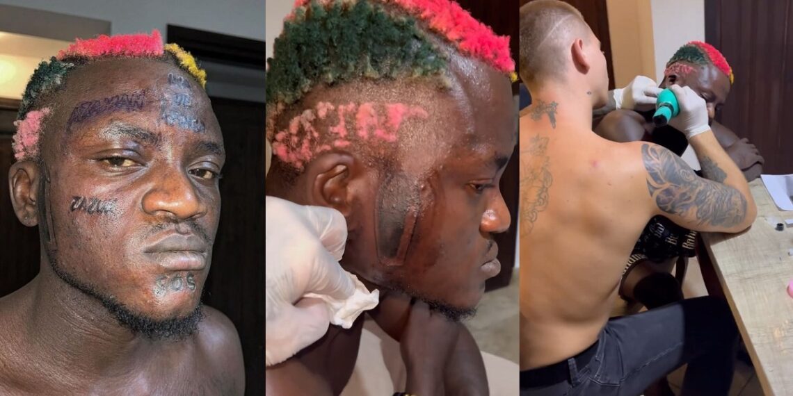 Singer Portable In Tears As He Endures Excruciating Pain While Getting A Face  Tattoo Video  Gistmania