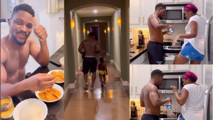 let singles breath video of tobi bakre with his heavily pregnant wife anu and son sparks overwhelming reactions watch