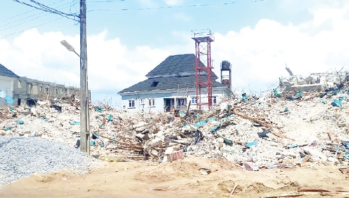 demolished building